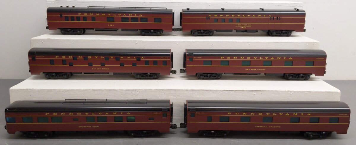 Right-of-Way 5704 O BRASS Pennsylvania 6-Car Passenger Set - 3 Rail EX/Box