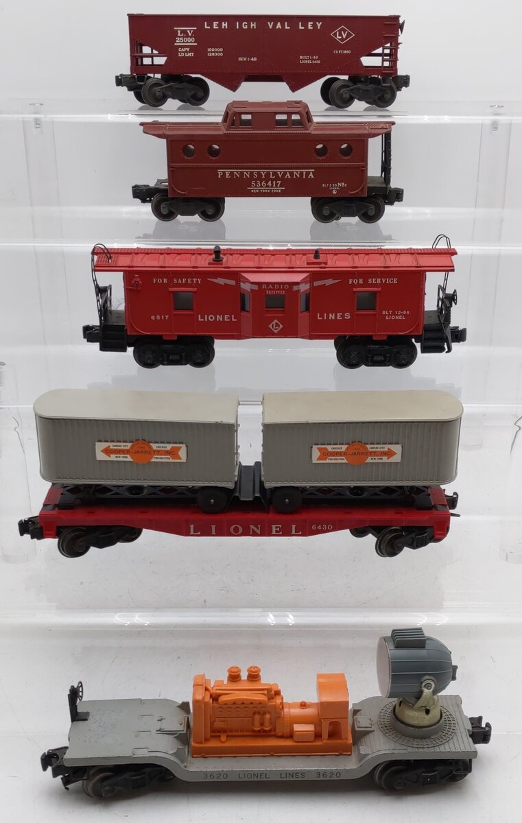 Lionel Vintage O Gauge Freight Cars #3620,6430,536417,6517,6456 [5] VG
