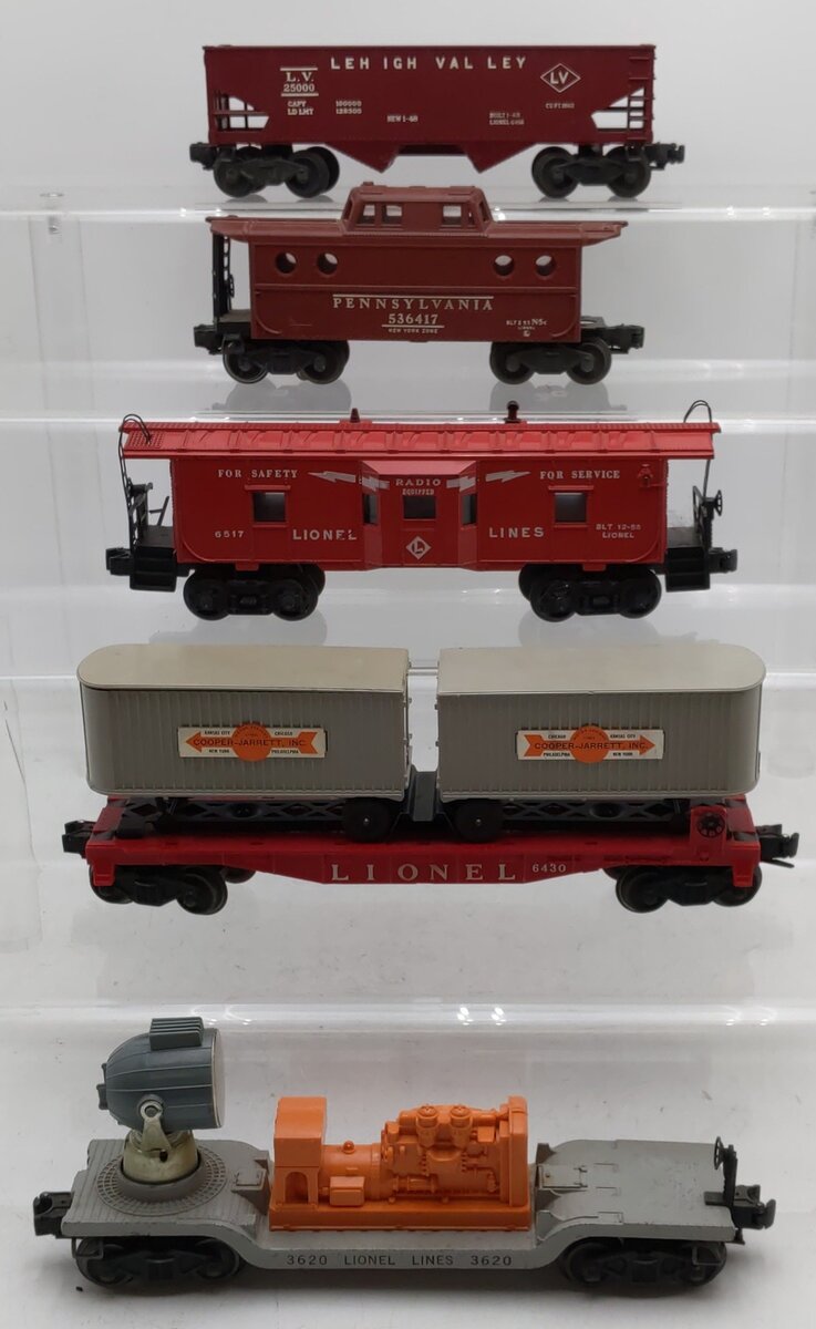 Lionel Vintage O Gauge Freight Cars #3620,6430,536417,6517,6456 [5] VG