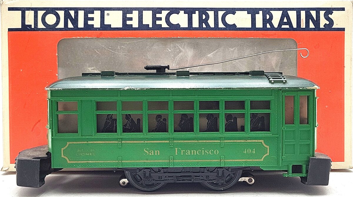 Lionel 6-18404 O Gauge San Francisco Green Trolley Car EX/Box