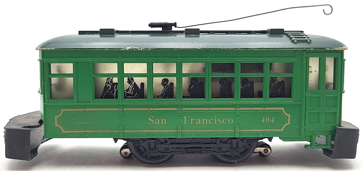 Lionel 6-18404 O Gauge San Francisco Green Trolley Car EX/Box