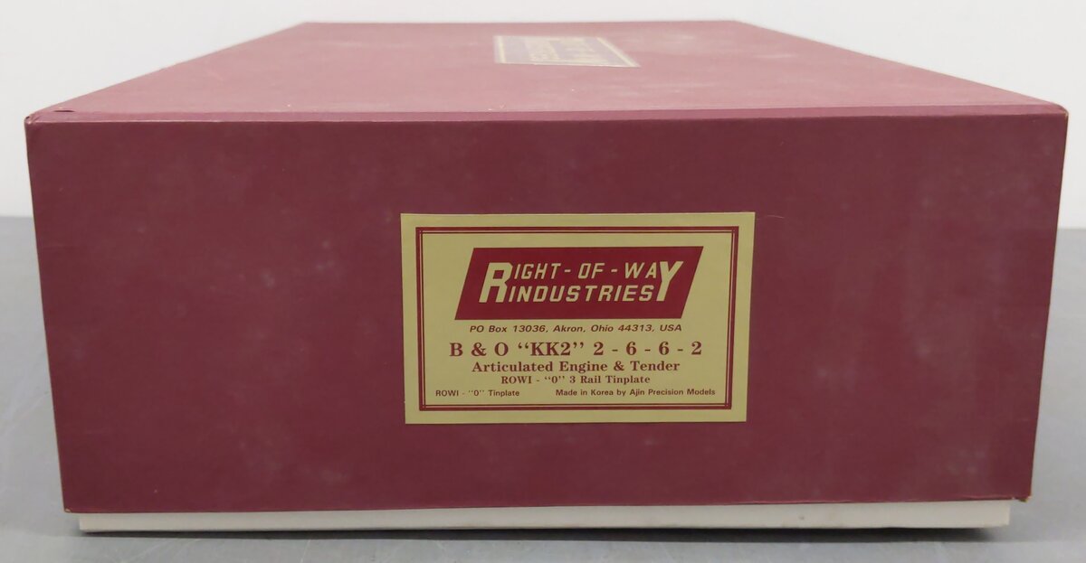 Right-of-Way KK2 Right-of-Way BRASS KK2 2-6-6-2 B&O Steam Loco/Tender #7450 EX/Box
