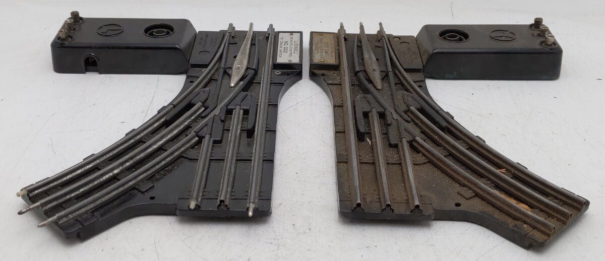 Lionel O22 Vintage O Left-Hand & Right-Hand Electric Remote Switches VG