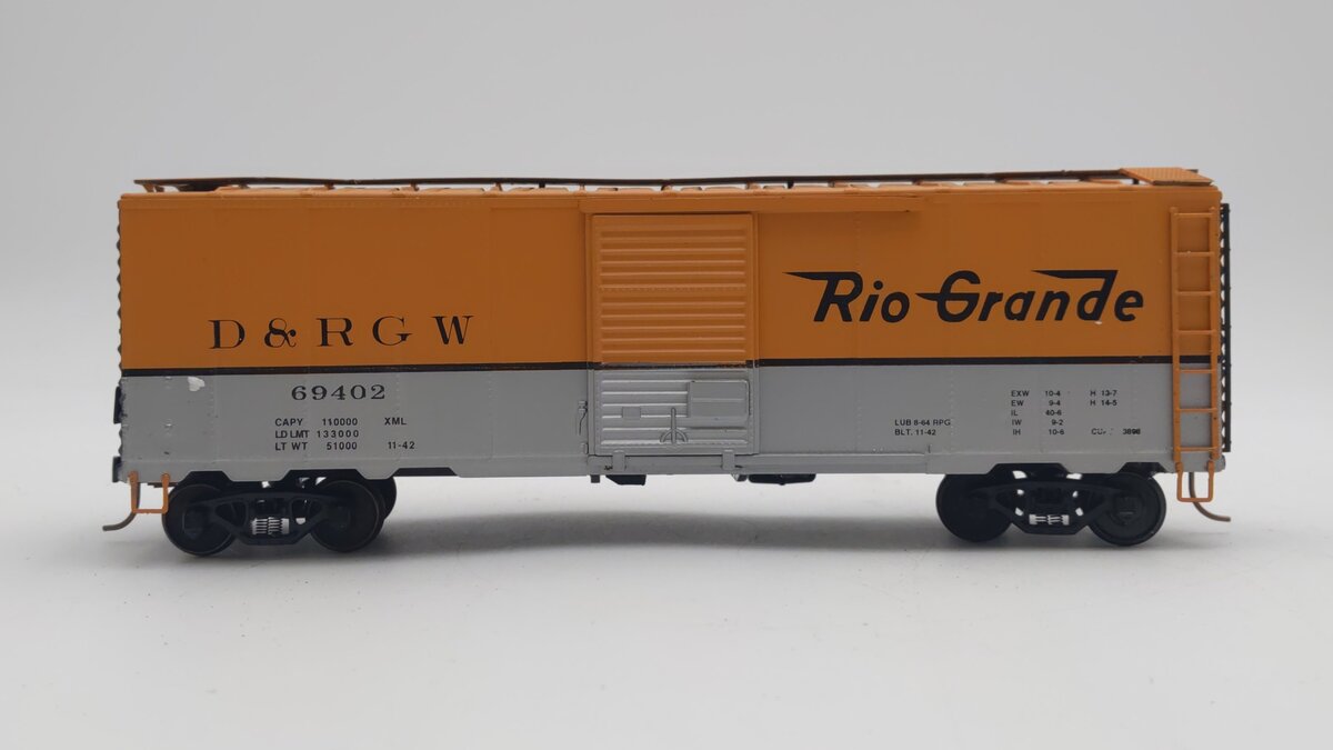 American Models 1150 S Scale (Hi-Rail) D&RGW 40' Box Car #69402 LN/Box