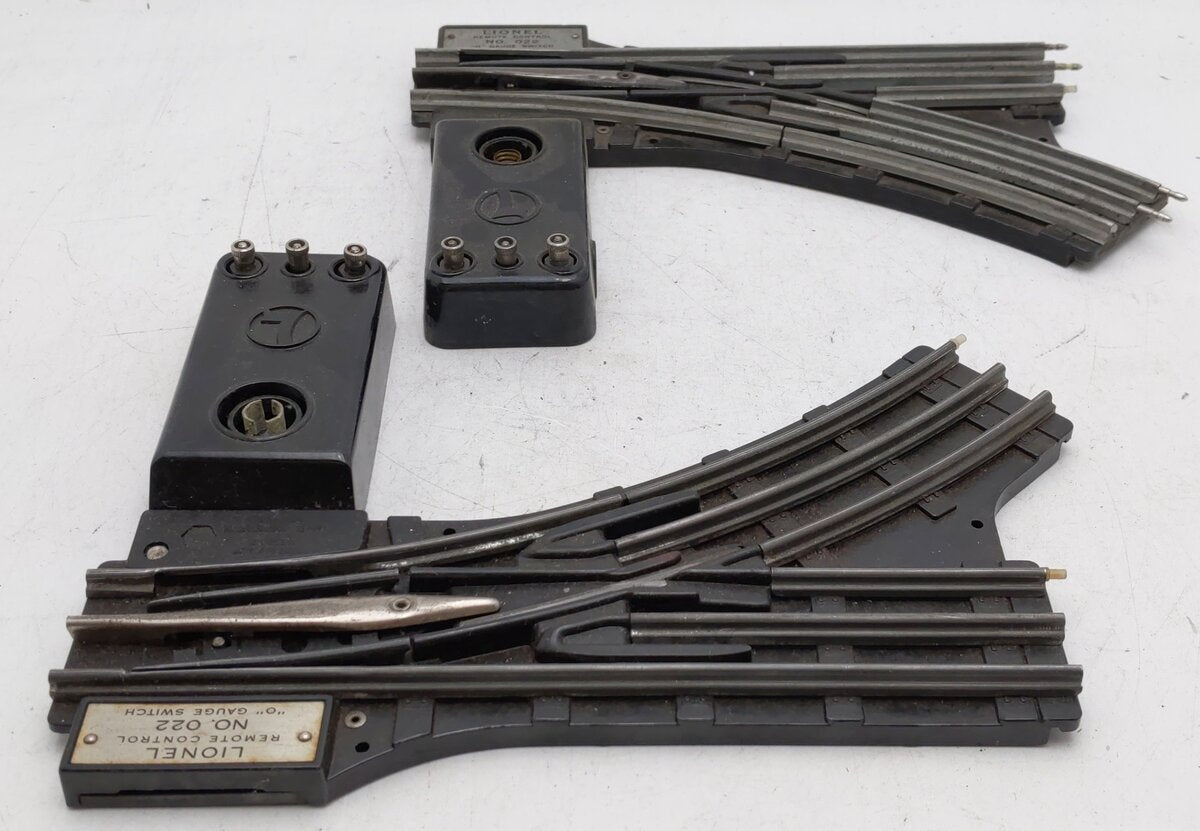 Lionel O22 Vintage O Left-Hand & Right-Hand Electric Remote Switches VG
