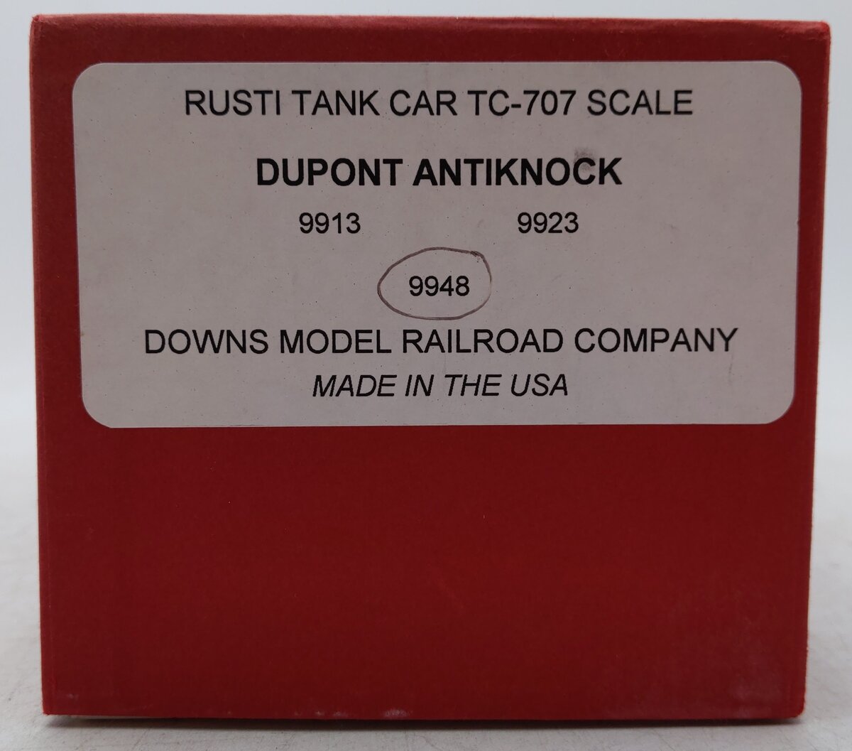Downs Model RR TC-707 S Scale Dupont Tank Car EX/Box