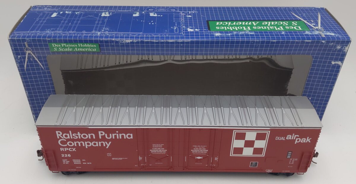 Des Plaines Hobbies SSA18033 S Ralston Purina Evans 53 RNL Insulated Boxcar #226 LN/Box