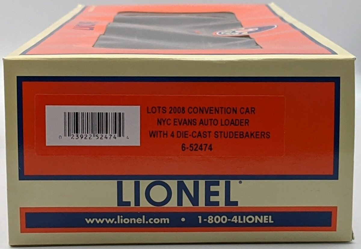 Lionel 6-52474 O Gauge LOTS 2008 NYC Evans Auto Loader #2908 w/out Autos LN/Box