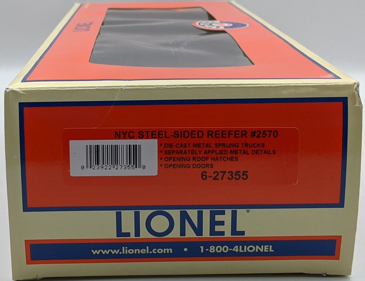 Lionel 6-27355 O Gauge New York Central Steel-Sided Refrigerator Car #2570 LN/Box