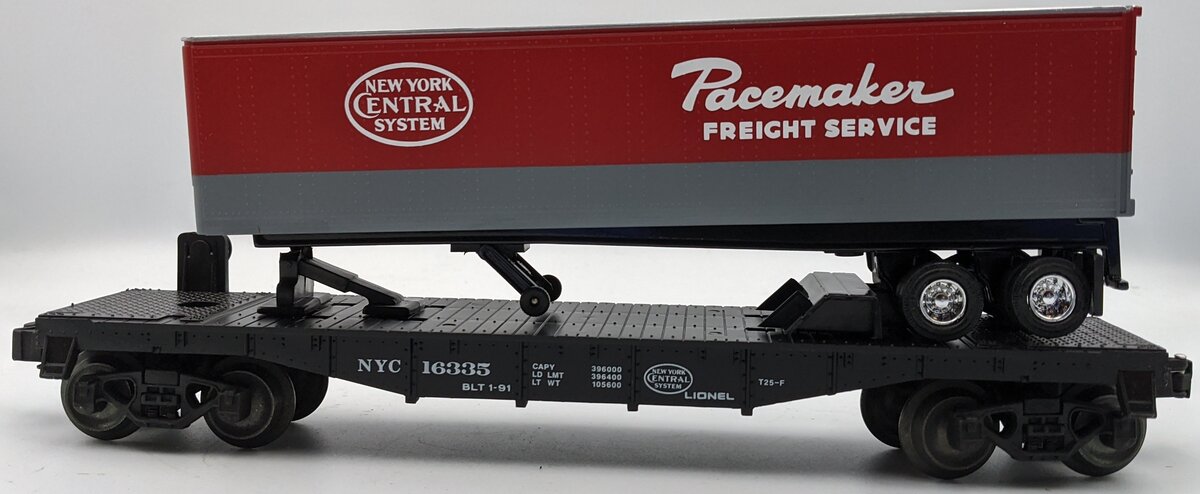 Lionel 6-16335 O New York Central Flatcar w/Trailer/Box