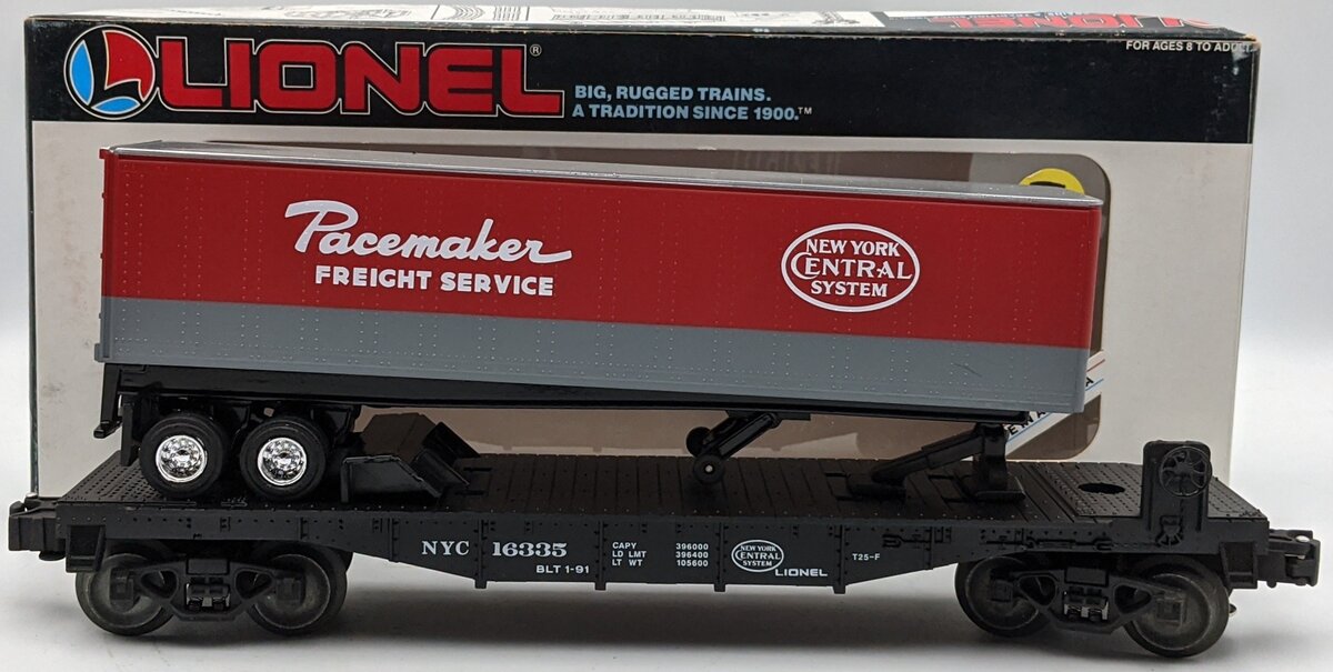 Lionel 6-16335 O New York Central Flatcar w/Trailer/Box