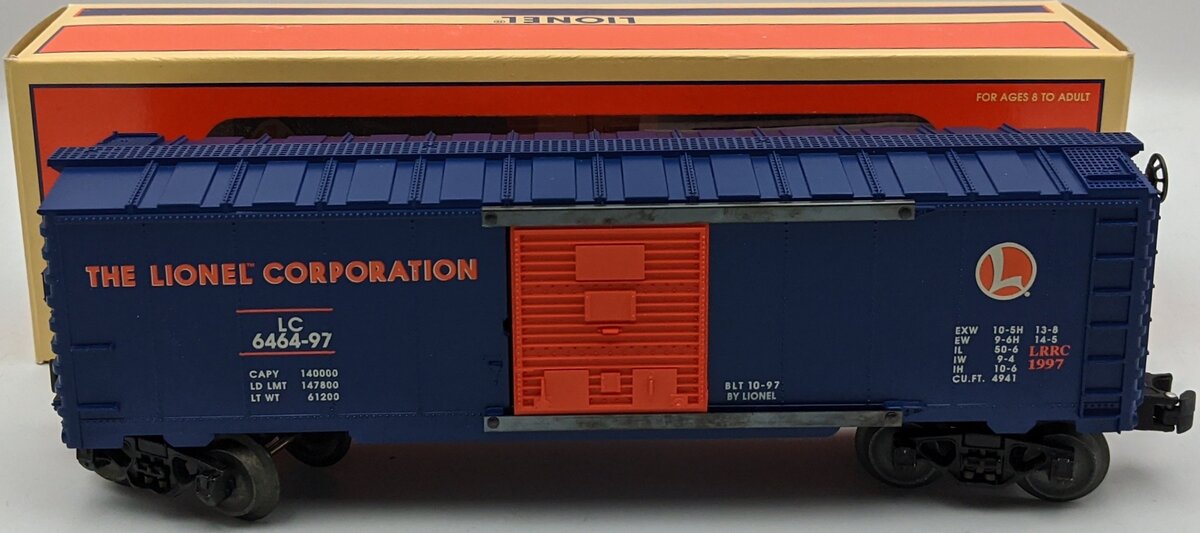 Lionel 6-19953 O Gauge LRRC Orange & Blue Lionel Boxcar #6464-97 EX/Box