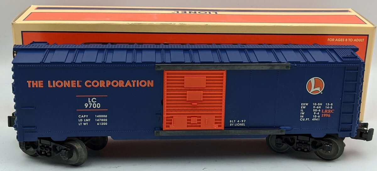 Lionel 6-29200 O Gauge Lionel Railroad Club Boxcar #9700 NIB