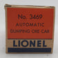 Lionel 3469 Vintage O Lionel Lines Black Automatic Dump Car VG/Box