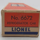 Lionel 6672 Vintage O Santa Fe Reefer Car VG/Box