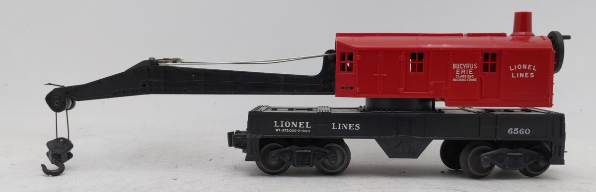 Lionel 6560 Vintage O  Lionel Lines Crane Car - Blank Frame Version EX
