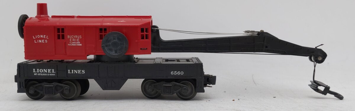Lionel 6560 Vintage O  Lionel Lines Crane Car - Blank Frame Version EX