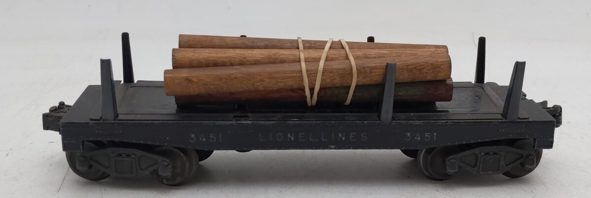 Lionel 3451 Vintage O Lionel Lines Operating Log Dump Car w/Logs #3451 VG