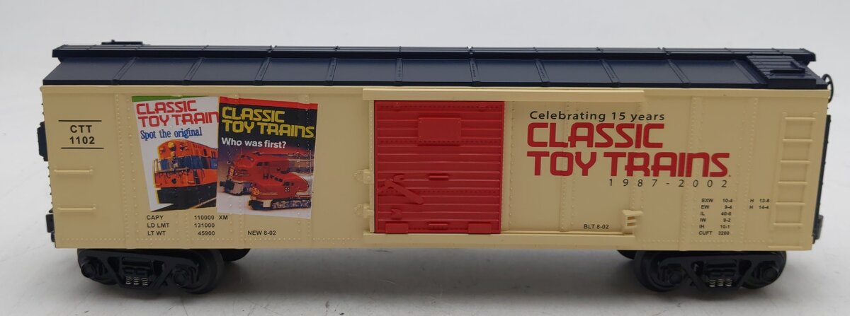 MTH 30-74050 O Gauge Classic Toy Trains-15th Anniversary Box Car #1102 LN/Box