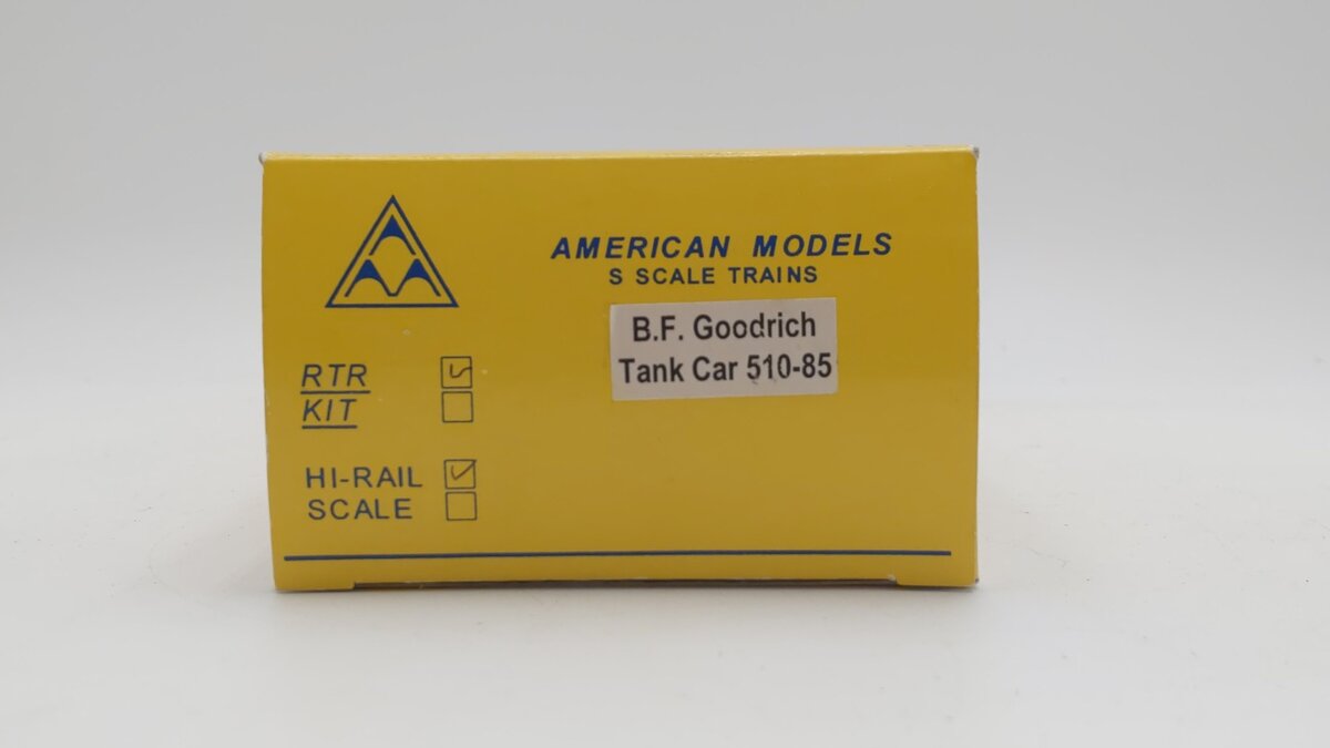 American Models 510 S Gauge B.F. Goodrich Tank Car #72285 [Hi-Rail] LN/Box