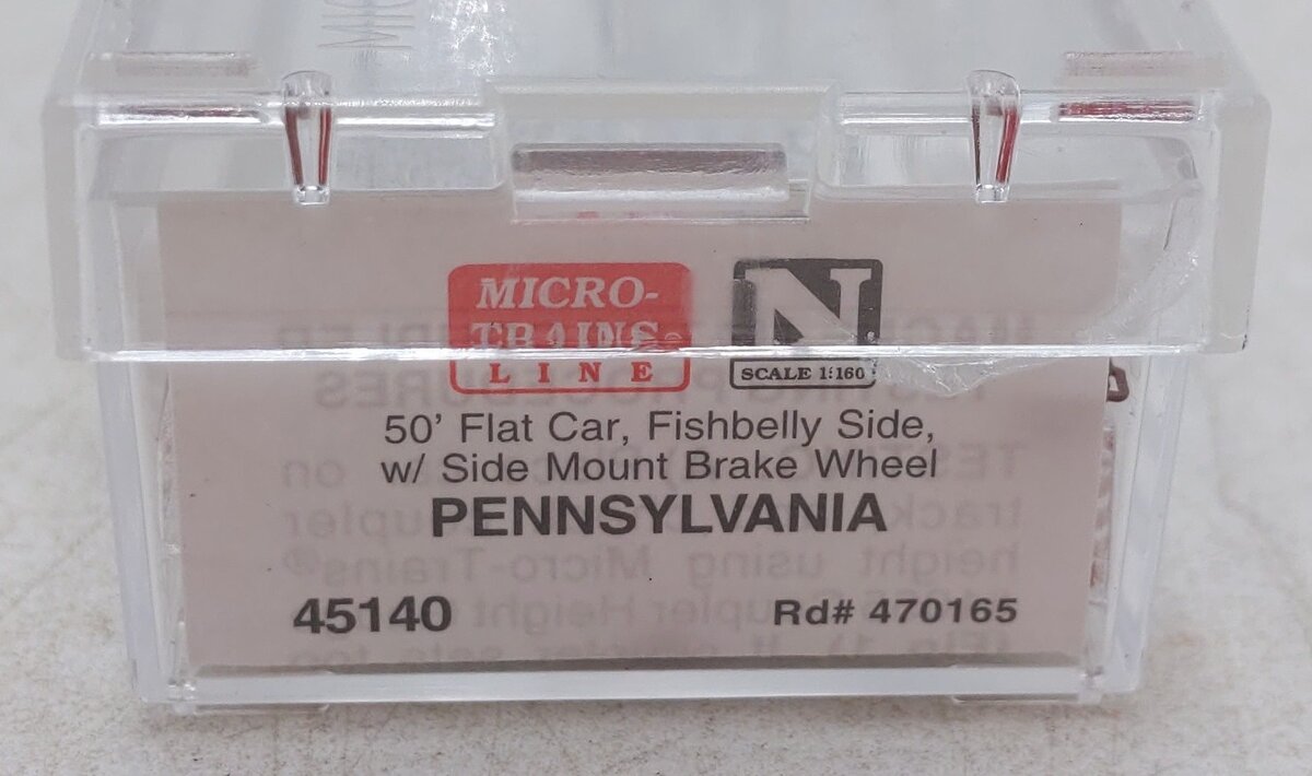 Micro-Trains 04500140 N Pennsylvania 50' Fishbelly Side Flatcar #470165 EX/Box