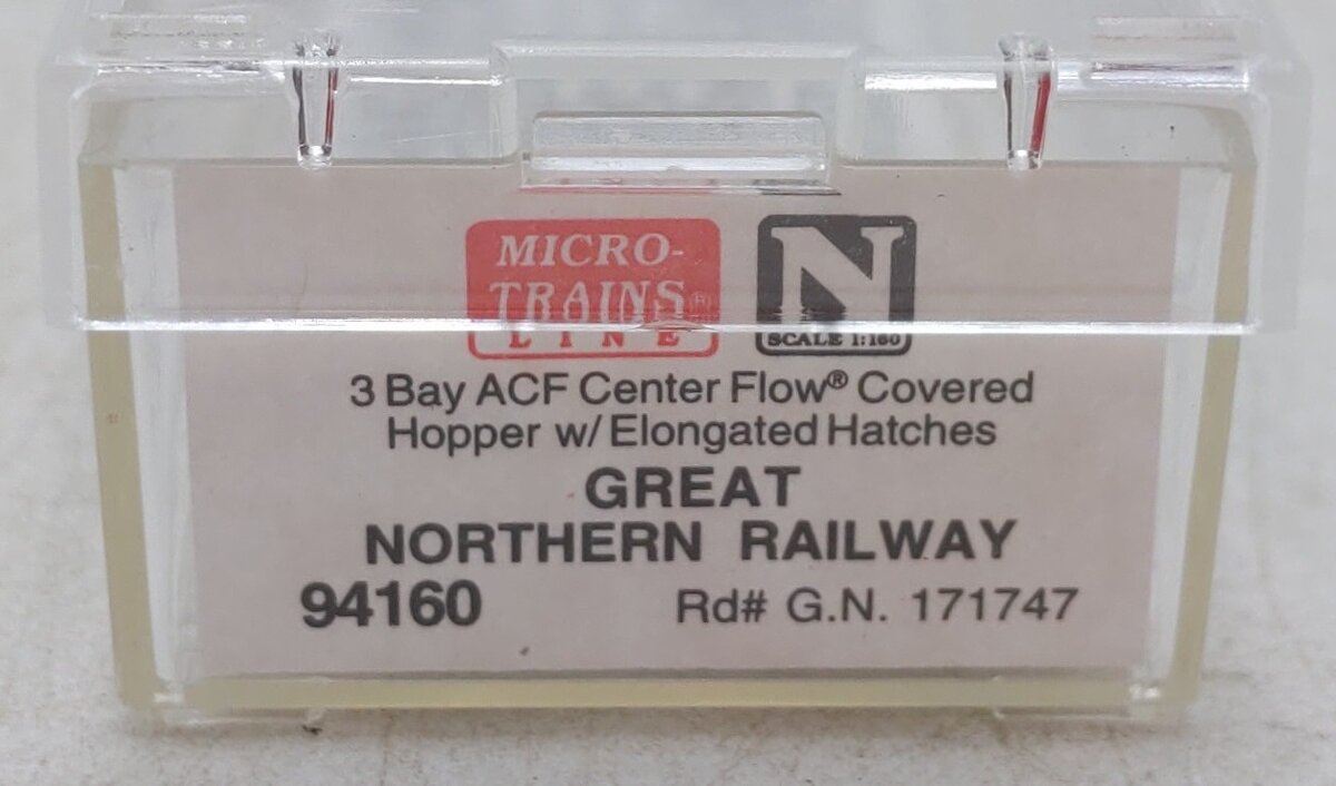 Micro-Trains 09400160 N Great Northern 3-Bay ACF Covered Hopper #171747