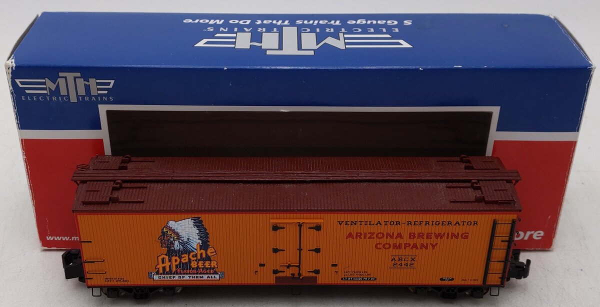 MTH 35-78020 S ABCX Apache Beer 40' Woodsided Reefer #2442 EX/Box