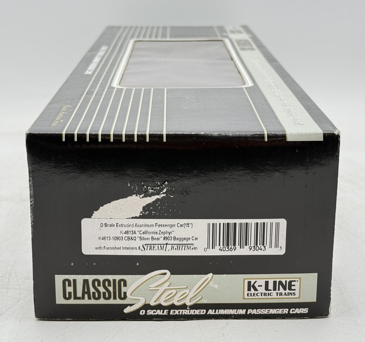 K-Line K-4613A O California Zephyr K4613-10903 CB&Q Silver Bear #903 EX/Box
