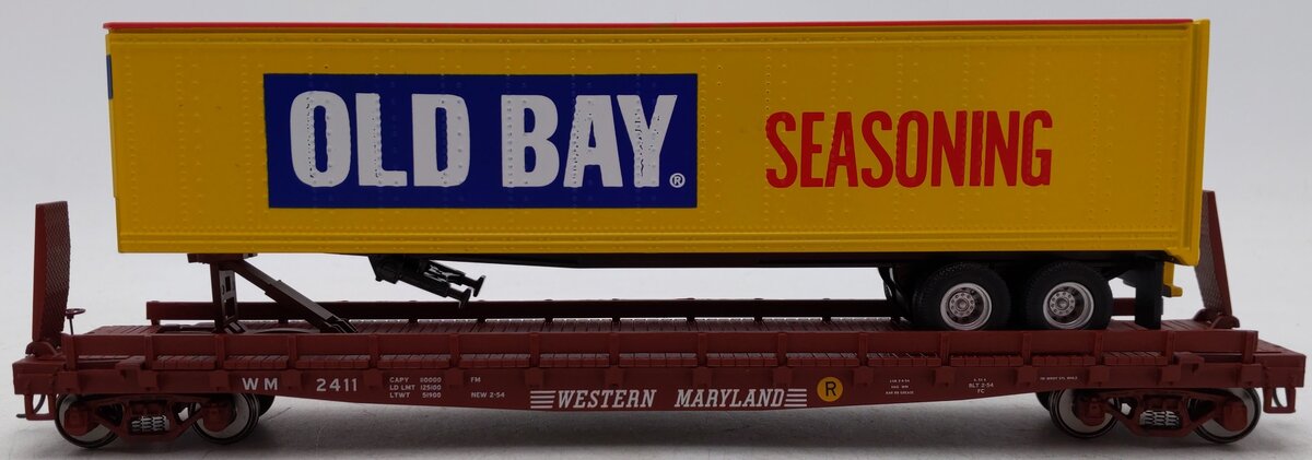 MTH 35-76039 S Scale Western Maryland Flatcar w/Container #2411 LN/Box