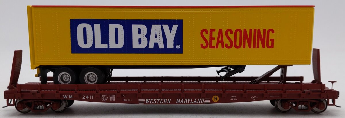 MTH 35-76039 S Scale Western Maryland Flatcar w/Container #2411 LN/Box