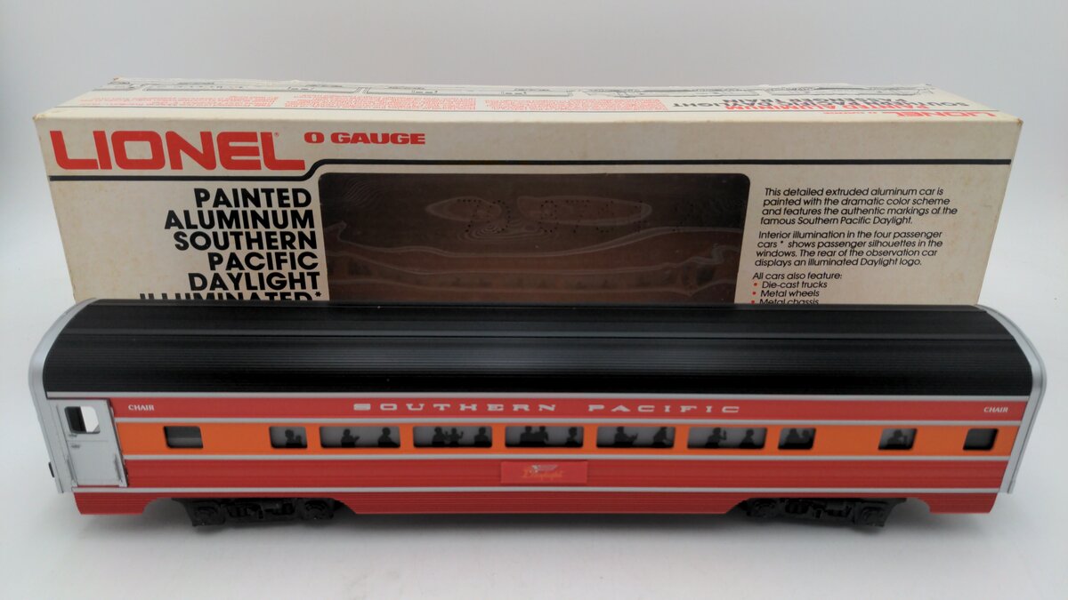 Lionel 6-9592 O Gauge Southern Pacific Daylight Aluminum Passenger Car LN/Box