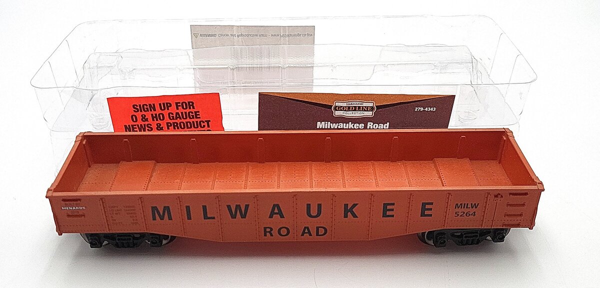 Menards 279-4343 O Scale Milwaukee Road Gondola #5264 EX/Box