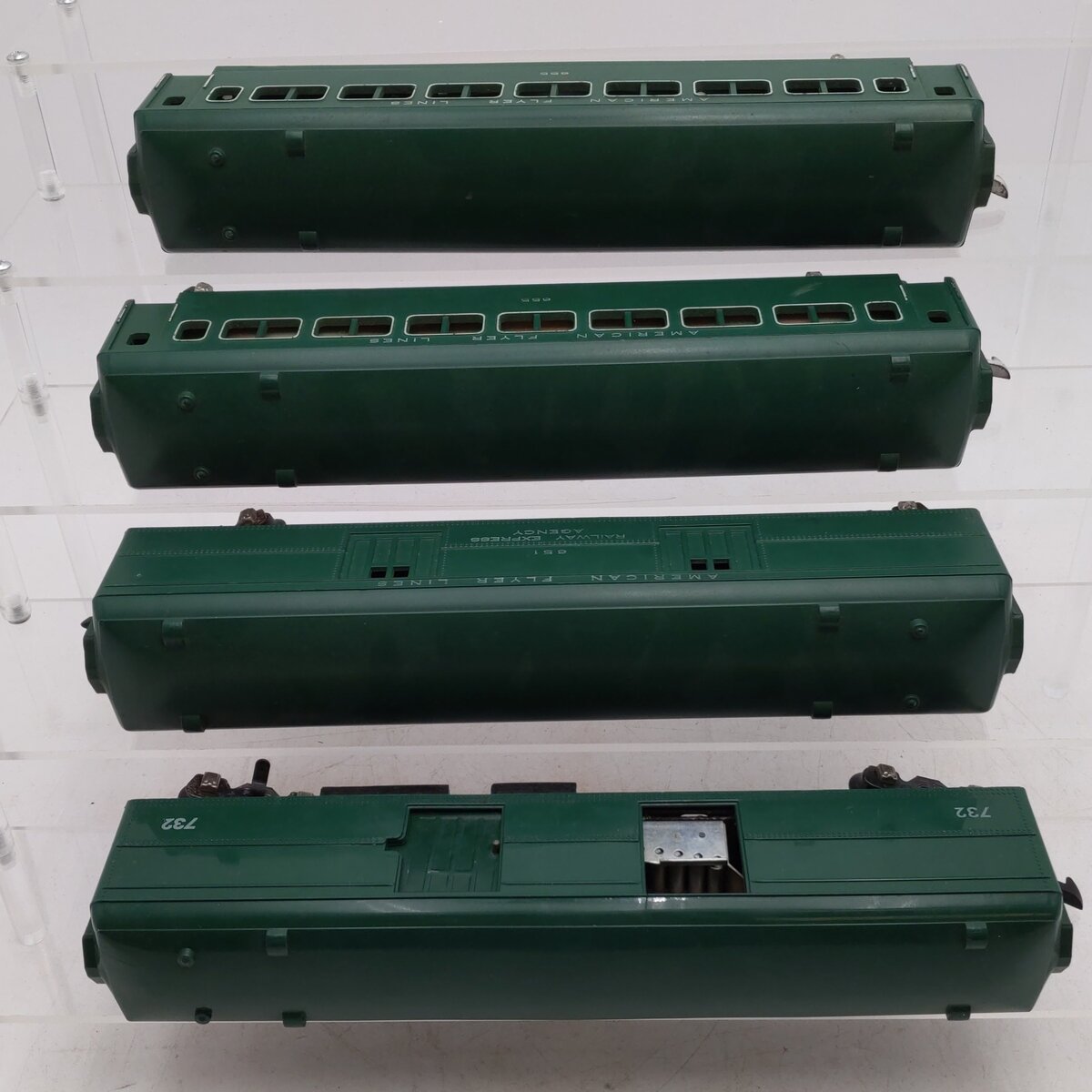 American Flyer Lines O Railway Express Agency Passenger Cars #651, 652, 732 VG