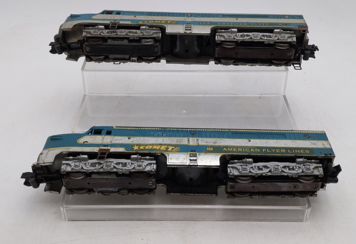 American Flyer Lines O Vintage Comet Diesel Locomotives #466 (2) VG