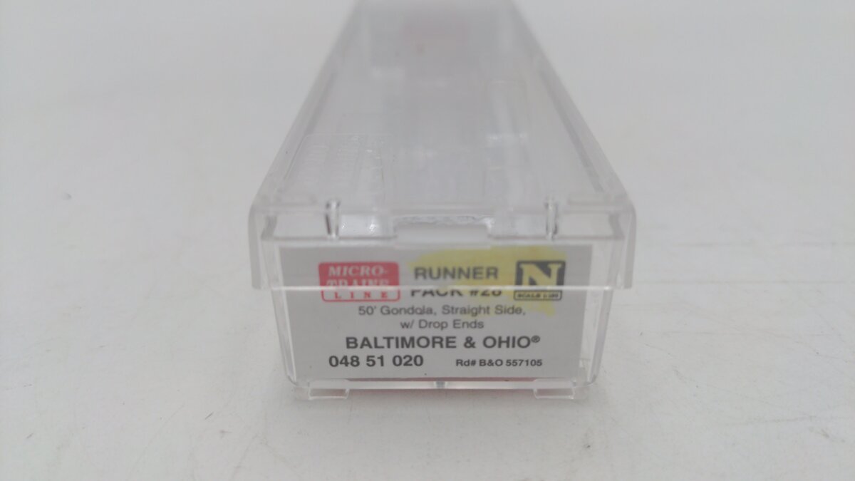 Micro-Trains 04851020 N B&O 50' Straight Side Gondola #557105 EX/Box