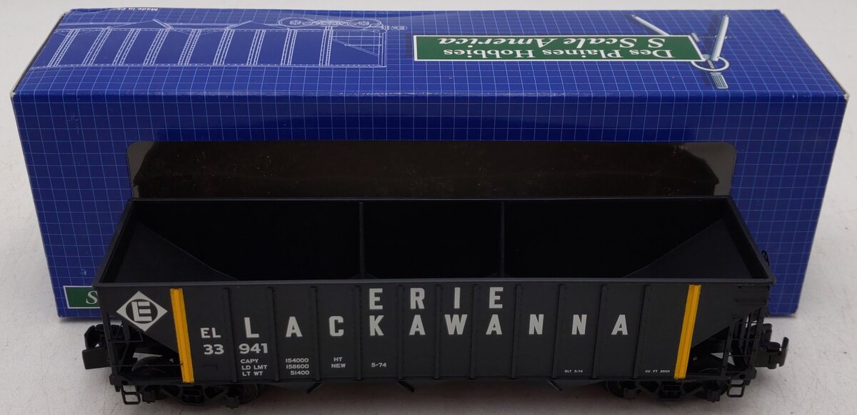 Des Plaines Hobbies DPS15012 S Scale Erie Lackawanna Hopper #33941 EX/Box