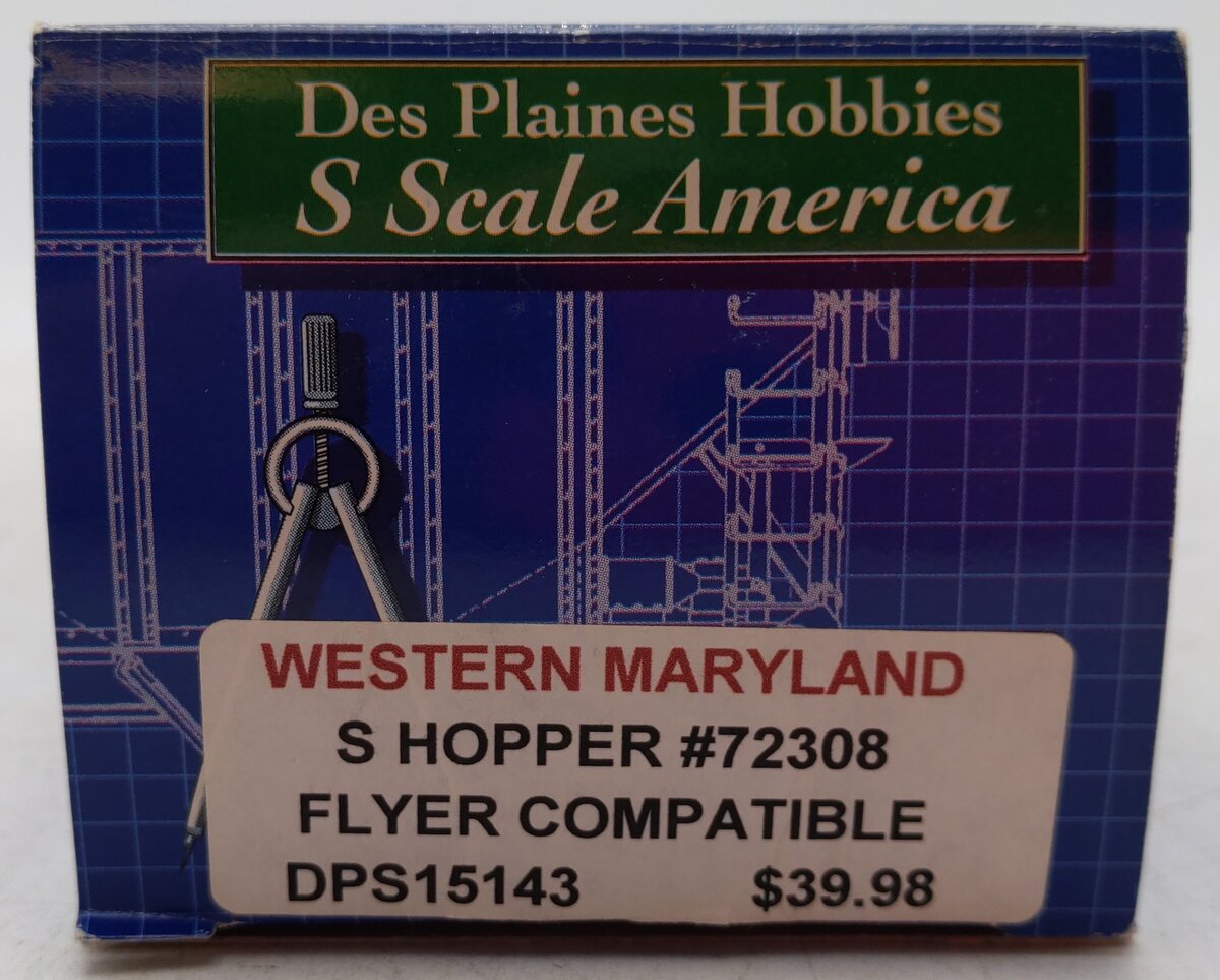 Des Plaines Hobbies 15143 "S" Scale Western Maryland 3-Bay Hopper w/ Coal Load EX/Box