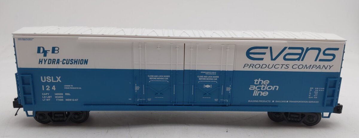 MTH 20-93514 O Evans 50' Double Door Plugged Boxcar #124 EX