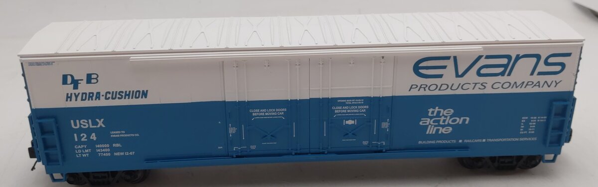 MTH 20-93514 O Evans 50' Double Door Plugged Boxcar #124 EX