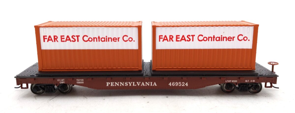 Bachmann 18906 HO Pennsylvania 50' Flatcar w/Containers