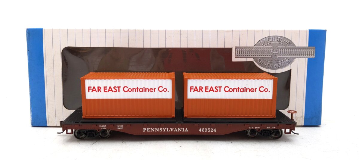 Bachmann 18906 HO Pennsylvania 50' Flatcar w/Containers LN/Box
