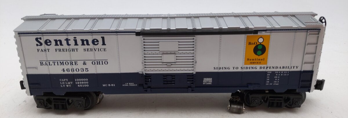 Lionel 6-26860 O Gauge B&O Box Car #466035 w/ Sound VG/Box