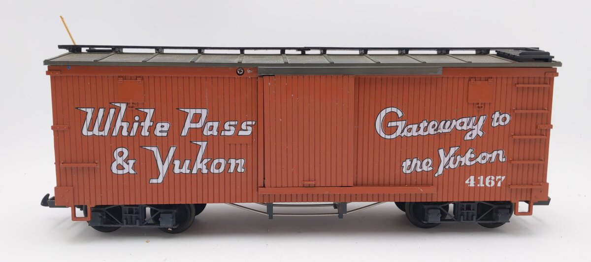 LGB 4167 G Scale White Pass & Yukon Wood Boxcar w/Horse EX
