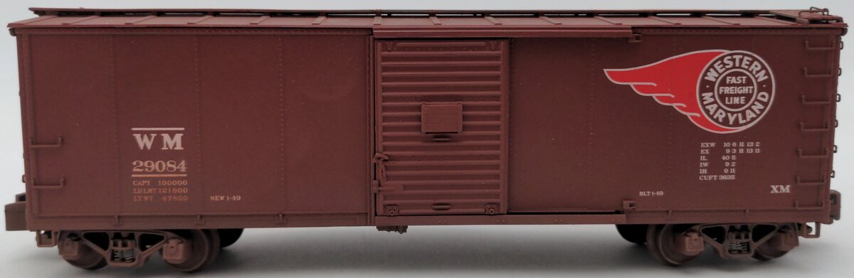 MTH 35-74010 S Gauge 40' Western Maryland Boxcar #29084 EX/Box