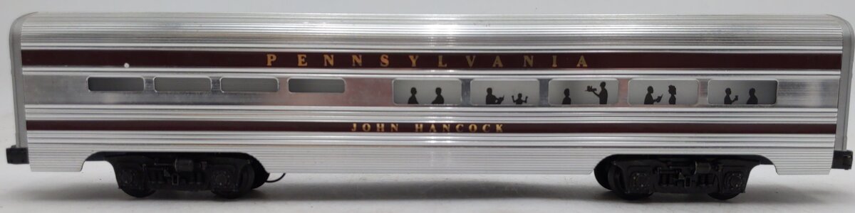 Lionel 6-7208 O Gauge Pennsylvania "John Hancock" Aluminum Dining Car VG