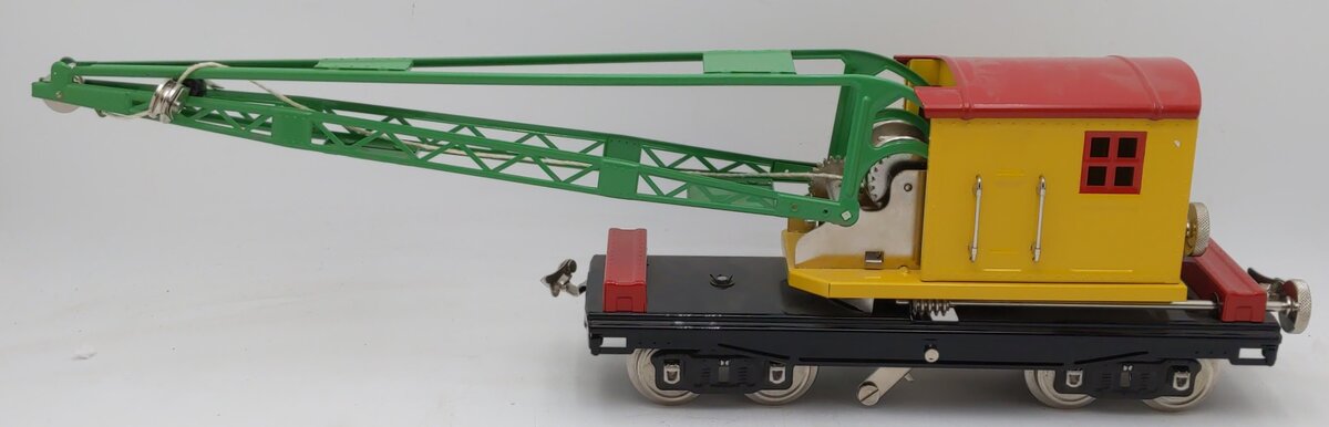 MTH 10-1081 Standard Gauge Yellow and Red Operating Crane Car #219 EX