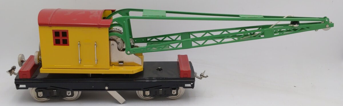 MTH 10-1081 Standard Gauge Yellow and Red Operating Crane Car #219 EX
