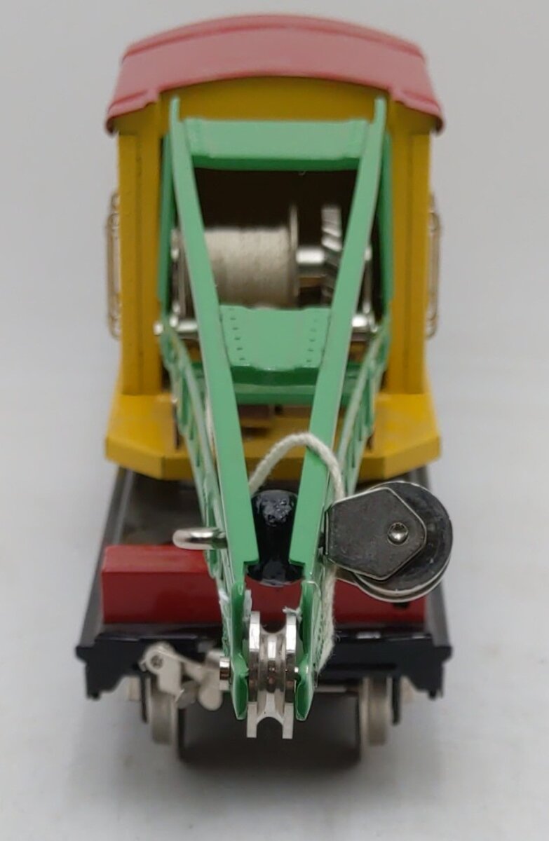MTH 10-1081 Standard Gauge Yellow and Red Operating Crane Car #219 EX