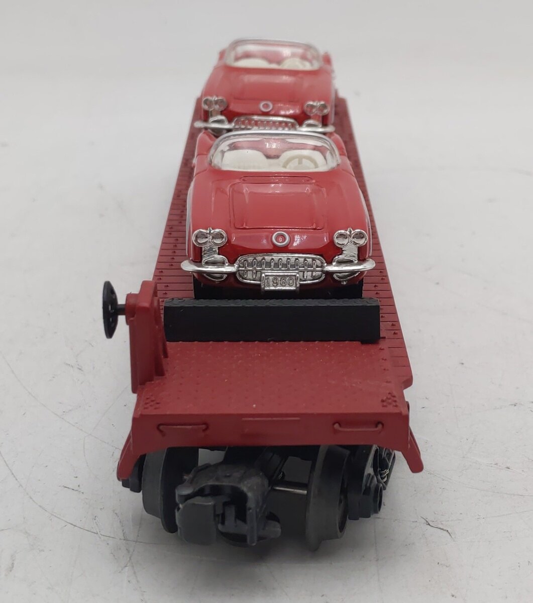 MTH 30-76875 O Milwaukee Road Flatcar w/ Chevy Corvettes #64391 EX
