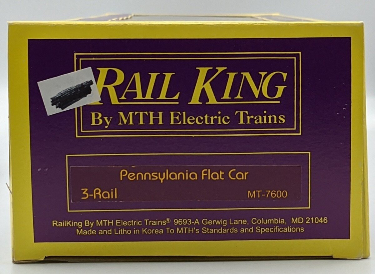 MTH 20-7600 Pennsylvania Flatcar (3-Rail) MT/Box